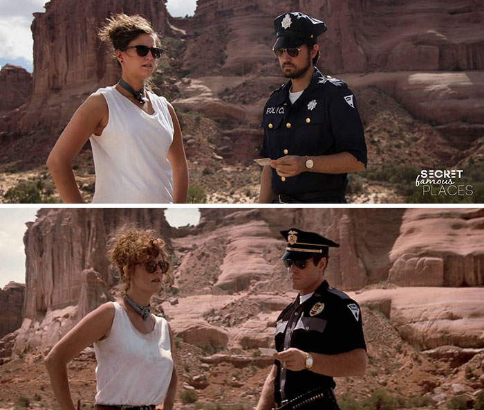 Pareja recrea escenas de películas en lugares en que fueron filmadas