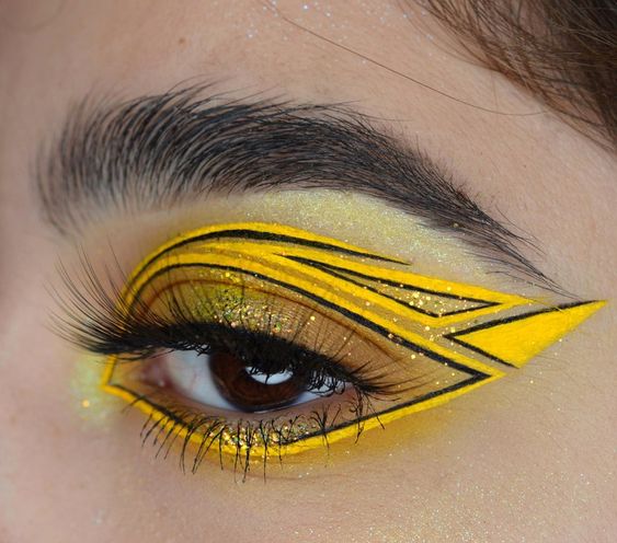 Delineado gráfico amarillo con negro