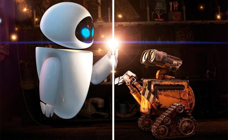 Fondo de pantalla en pareja de Eva y Wall E