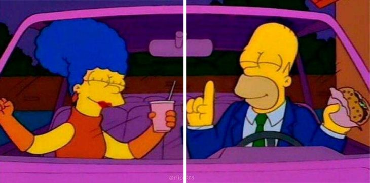 Fondo de pantalla en pareja de Homero y Marge