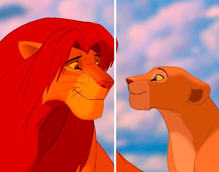 Fondo de pantalla en pareja de Simba y Nala