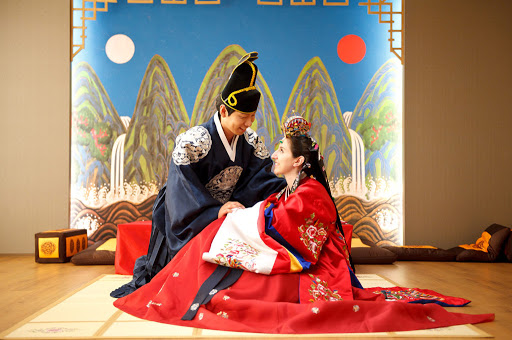 Vestimenta tradicional Hanbok de boda coreana