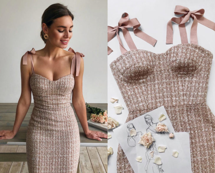 Larne Studio elabora bellos vestidos de corsé; rosa palo