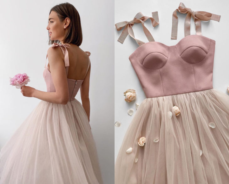 Larne Studio crea hermosos vestidos de corsé; tul rosa
