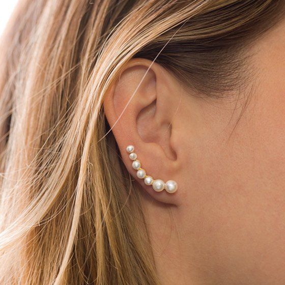 arete falso con perlas, simulador de perforación, para la oreja
