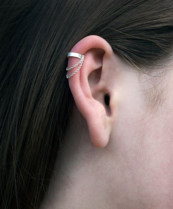 arete falso de triple argolla, simulador de perforación, para la oreja