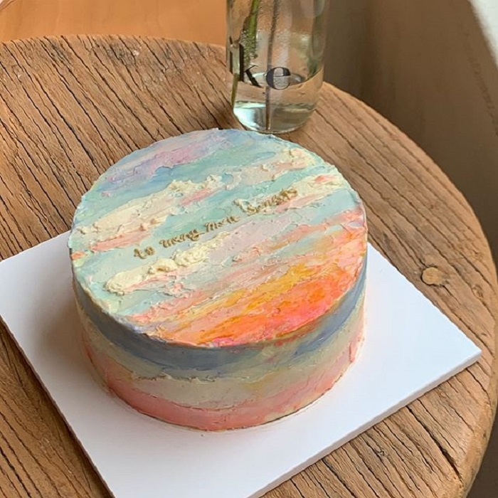 Pastel de la repostera Koike, inspirado en un atardecer