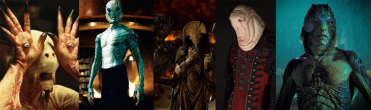Doug Jones interpretando a diferentes personajes en las películas de Guillermo del Toro