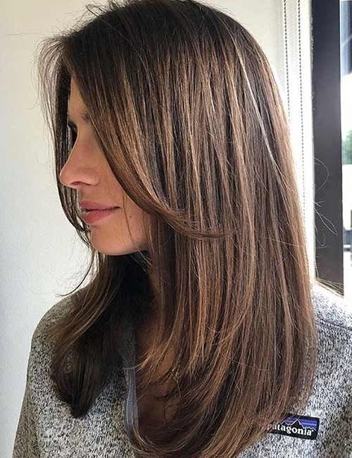 Corte de cabello en capas largas