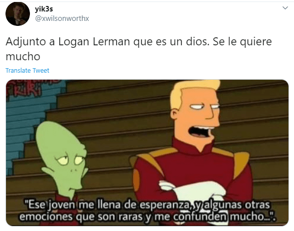 tweet sobre logan lerman