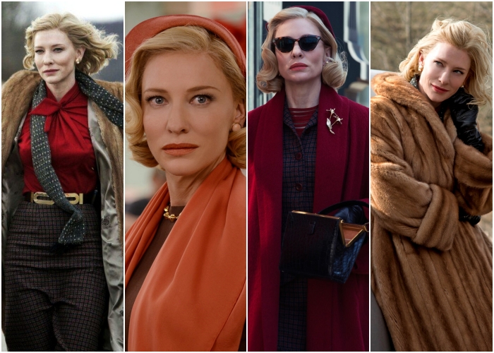 diferentes outfits de la película carol