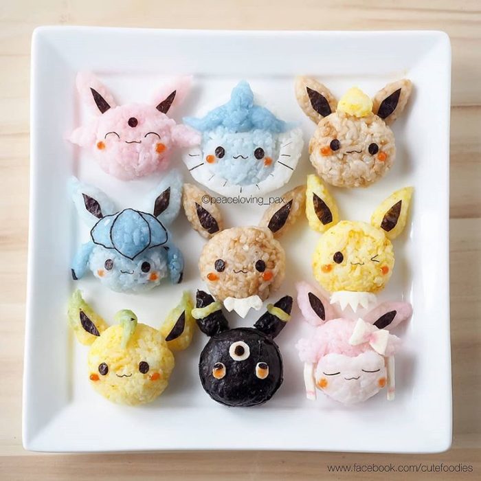 Platillo inspirado en diferentes pokémones