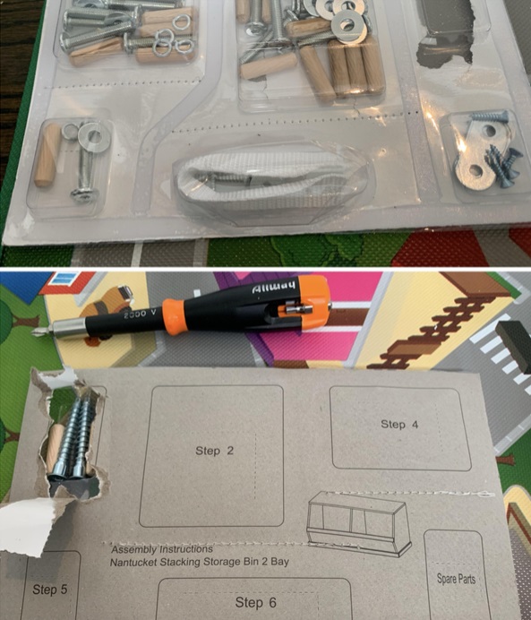 Caja de herramientas con pasos e instrucciones
