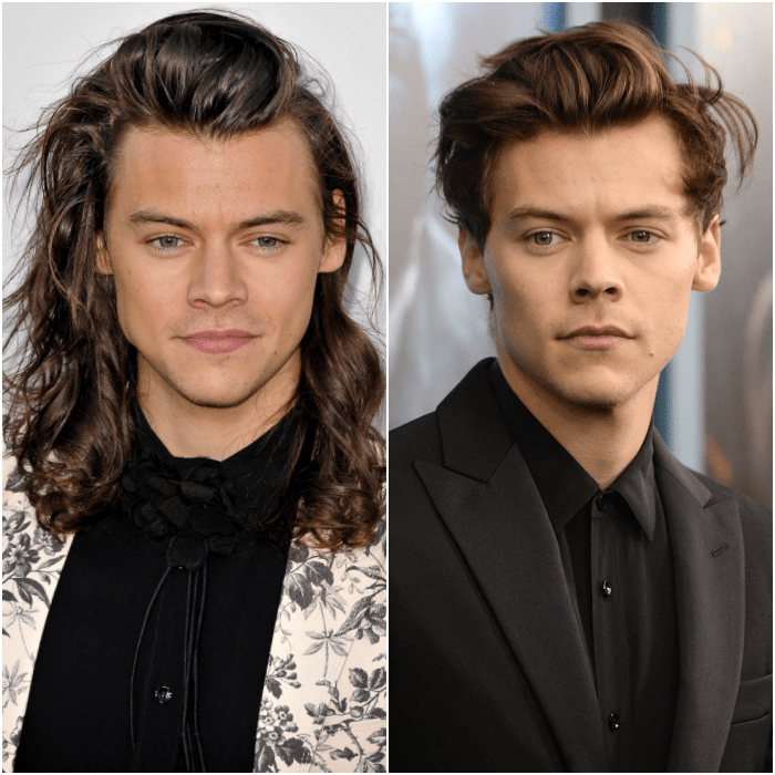 harry styles cabello largo cabello corto