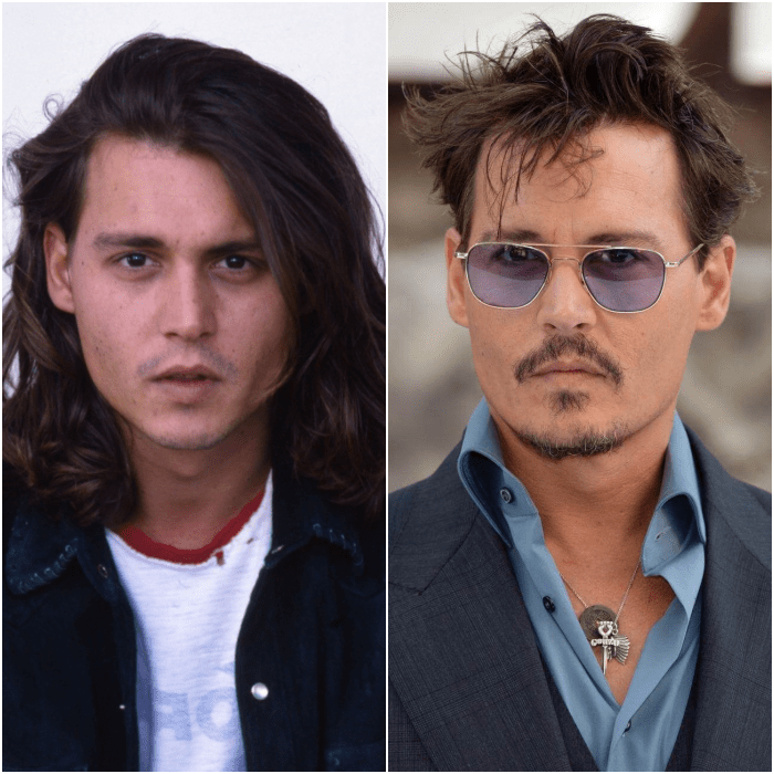 johnny depp cabello largo cabello corto