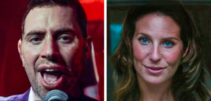 Lady Gaga y Bradley Cooper en A Star is Born con el rostro intercambiado