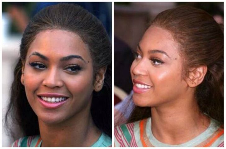 Beyoncé usando peluca
