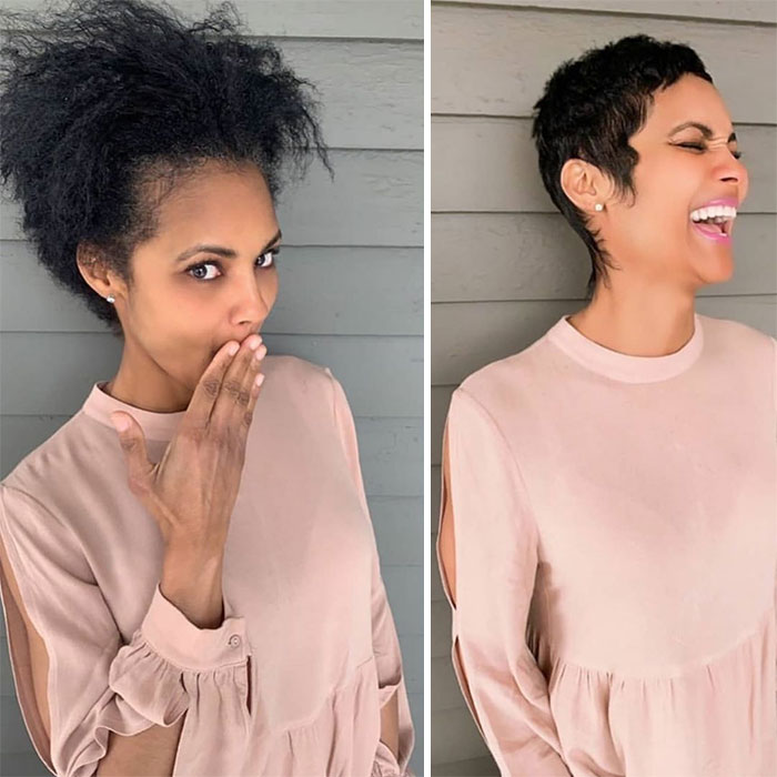 Antes y después corte y tinte cabello en mujeres