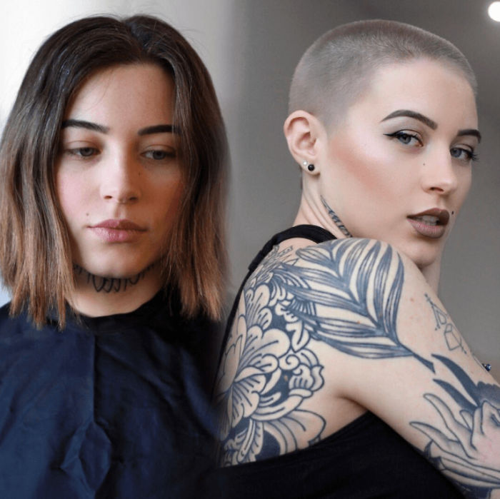 Antes y después corte y tinte cabello en mujeres