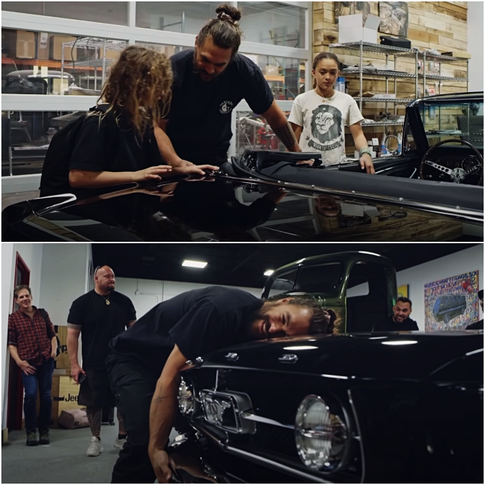 jason momoa restaura el primer auto de su esposa lisa bonet