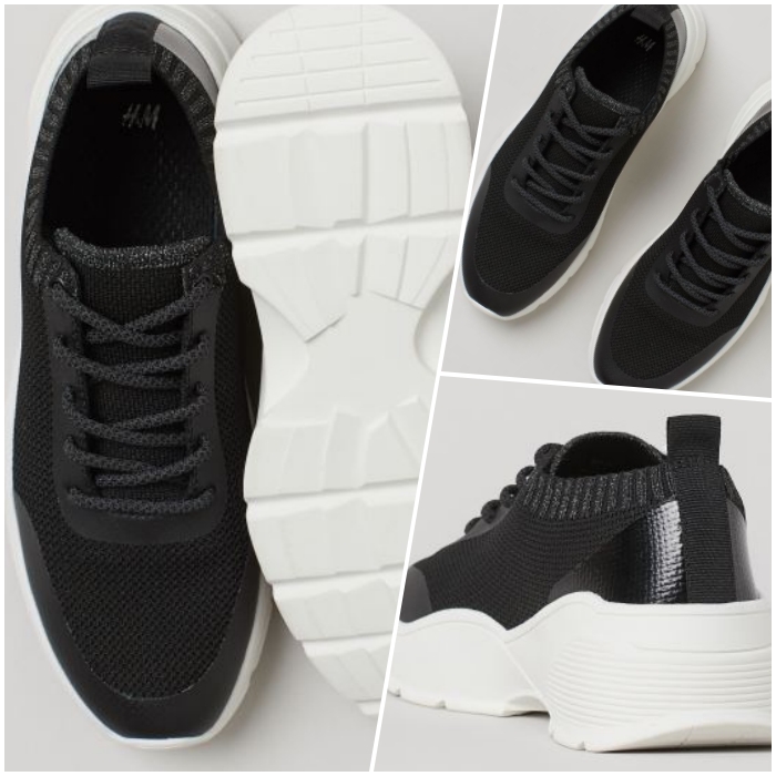 tenis deportivos tipo calceta de metedera color negro con suela blanca