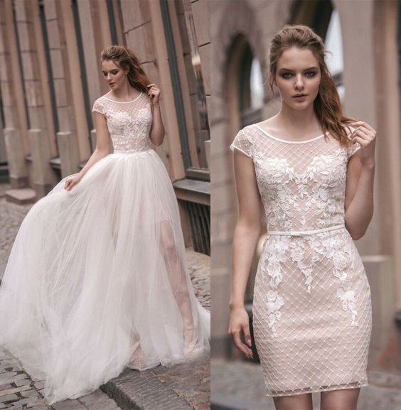 Vestido de novia 2 en 1 desmontable