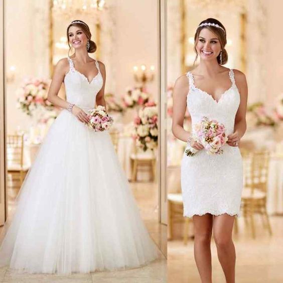 Vestido de novia 2 en 1 desmontable