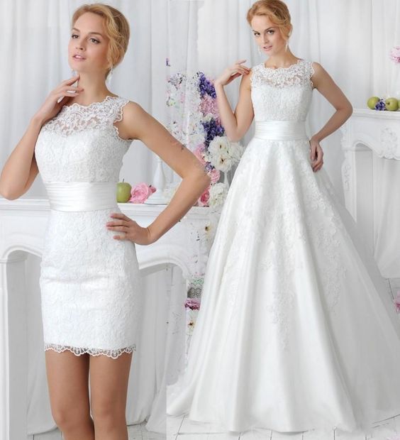 Vestido de novia 2 en 1 desmontable
