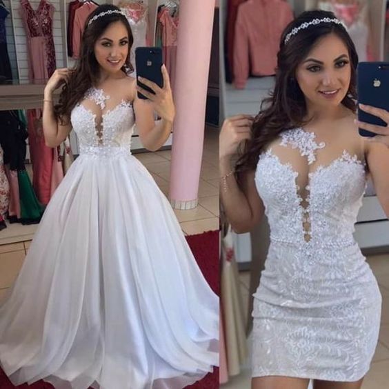Vestido de novia 2 en 1 desmontable