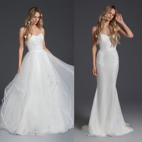Vestido de novia 2 en 1 desmontable