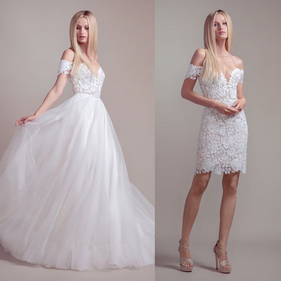 Vestido de novia 2 en 1 desmontable