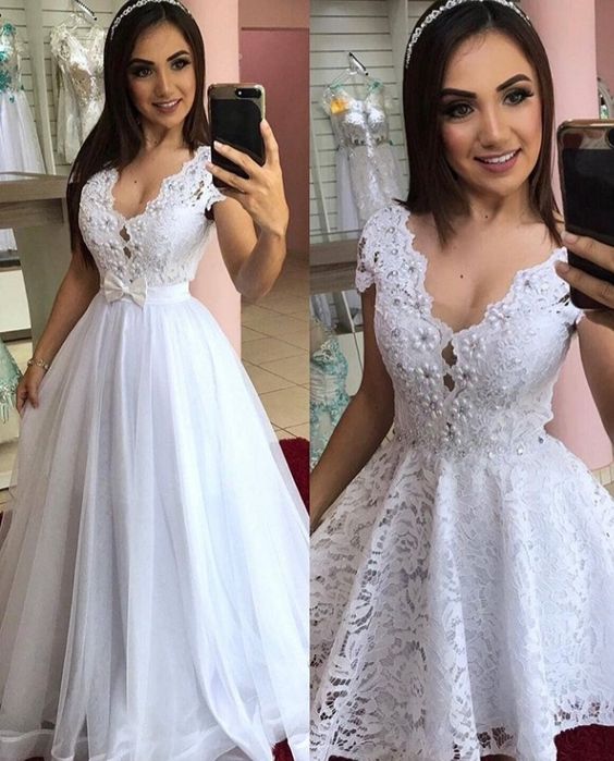 Vestido de novia 2 en 1 desmontable
