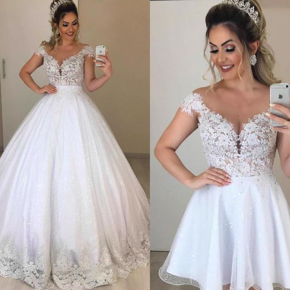 Vestido de novia 2 en 1 desmontable