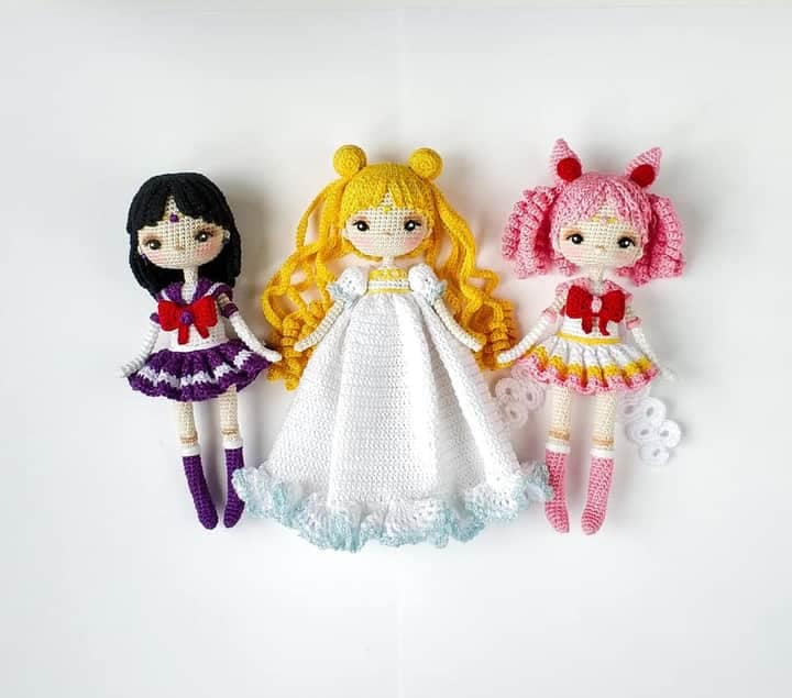 Muñecas de sailor moon tejidas