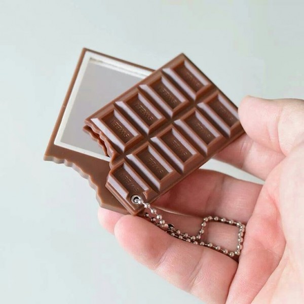 Espejo de bolsillo en forma de barra de chocolate
