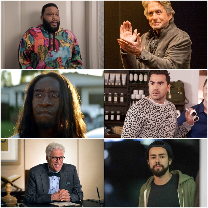 Anthony Anderson en Black-ish, Don Cheadle en Black Monday, Ted Danson en The Good Place, Michael Douglas en The Kominsky Method, Eugene Levy en Schitt's Creek y Ramy Youssef en Ramy