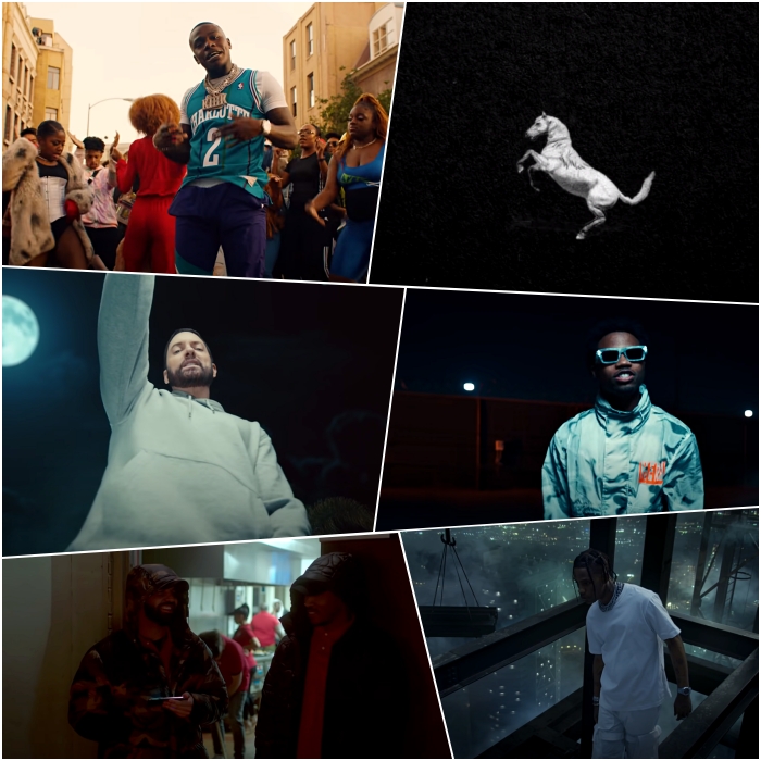 DaBaby – “BOP” Eminem ft. Juice WRLD – “Godzilla” Future ft. Drake – “Life Is Good” Megan Thee Stallion – “Savage” Roddy Ricch – “The Box” Travis Scott – “HIGHEST IN THE ROOM”