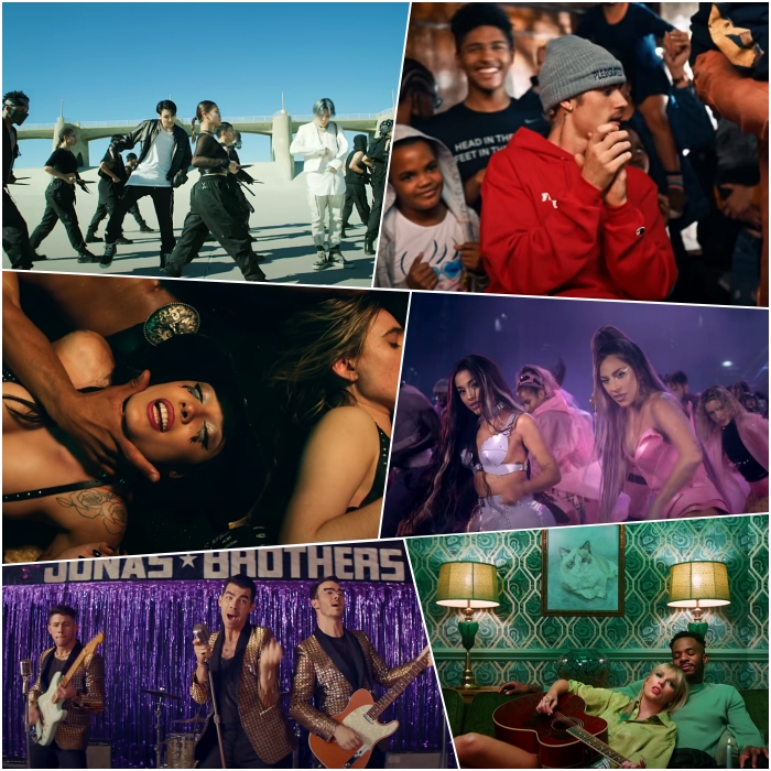 BTS – “On” Halsey – “You Should Be sad” Jonas Brothers – “What a Man Gotta Do” Justin Bieber ft. Quavo – “Intentions” Lady Gaga with Ariana Grande – “Rain On Me” Taylor Swift – “Lover”