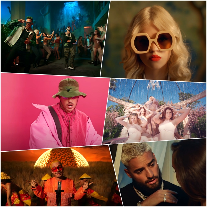 Anuel AA ft. Daddy Yankee, Ozuna, Karol G & J Balvin – “China” Bad Bunny – “Yo Perreo Sola” Black Eyed Peas ft. Ozuna & J. Rey Soul – “MAMACITA” J Balvin – “Amarillo” Karol G ft. Nicki Minaj – “Tusa” Maluma ft. J Balvin – “Qué Pena”