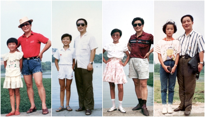 Hua Yunqing y su hija Huahua recrean la misma foto durante años