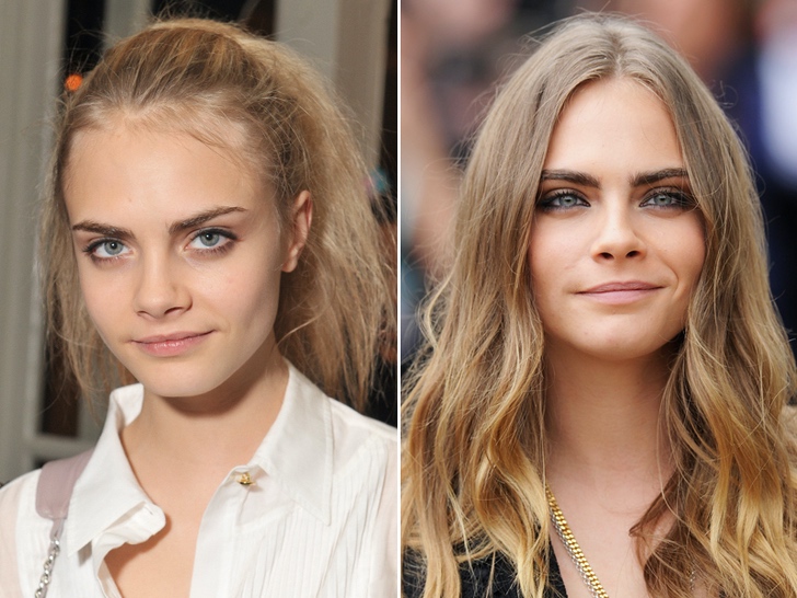 Cara Delevigne cejas antes y después