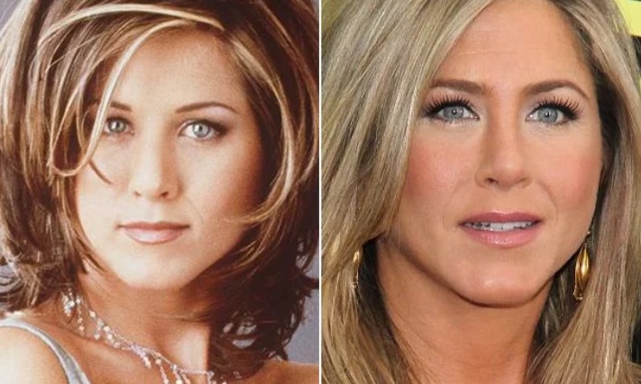 Jennifer Aniston cejas antes y después