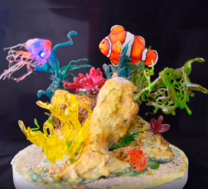 Pastel artístico inspirado en la película Buscando a Nemo