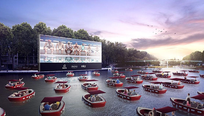 Cine flotante en Paris