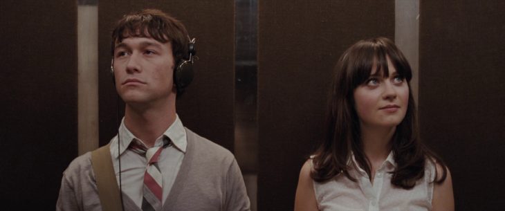 Escena de la película 500 días con ella donde Tom y Summer se encuentran en el elevador
