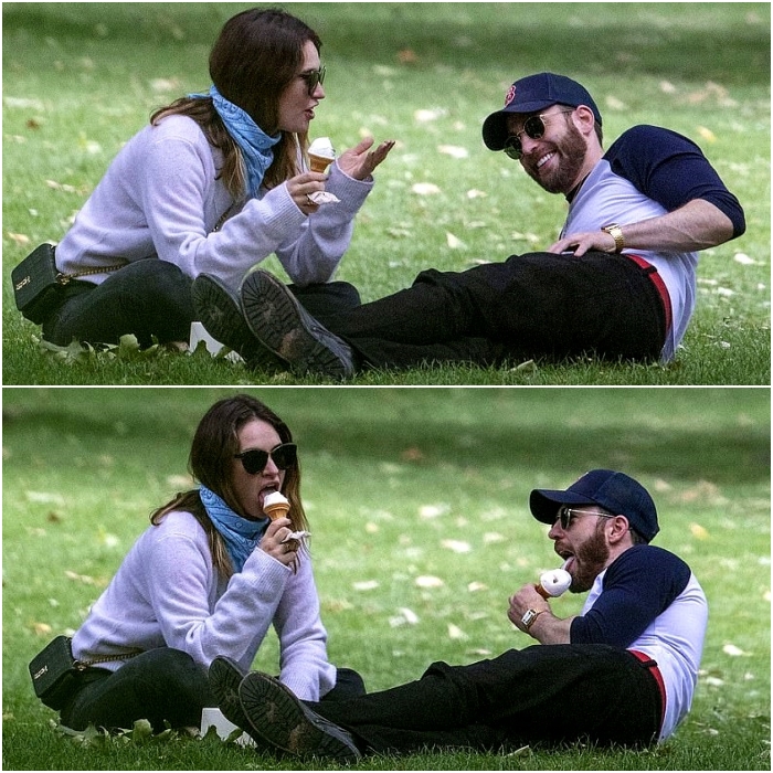 Captan a Lily James y Chris Evans juntos de nuevo