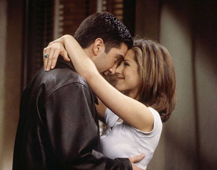 Jennifer Aniston y David Schwimmer en la serie de friends