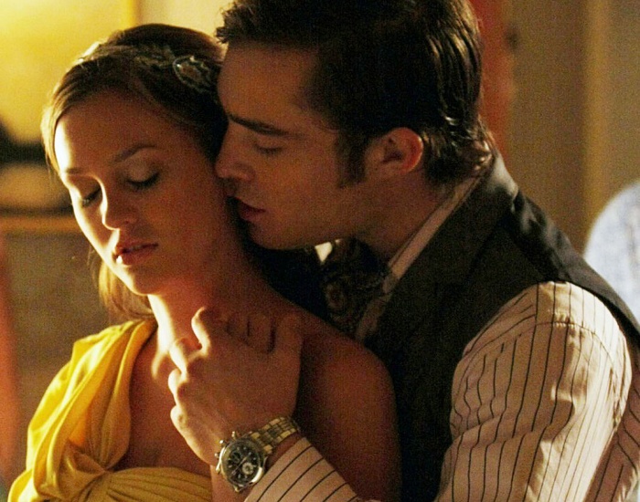 Leighton Meester y Ed Westwick en la serie de gossip girl