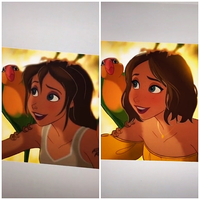 dibujo de jane de tarzan recreado como chica moderna