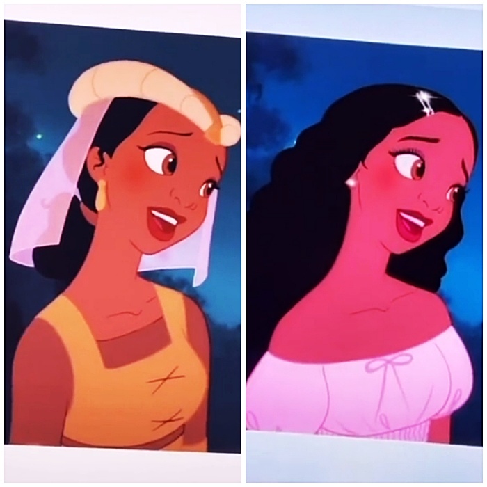 dibujo de tiana recreado como mujer moderna de 2020